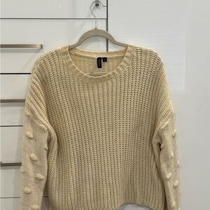 moon & madison Cream Chunky Knit Crew Neck Sweater